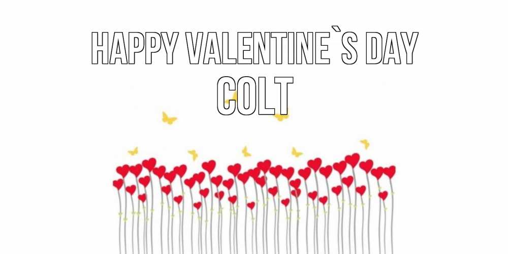Greetings card с именем, Colt Happy Valentine`s Day шары много на палочках Greetings with text for free download 